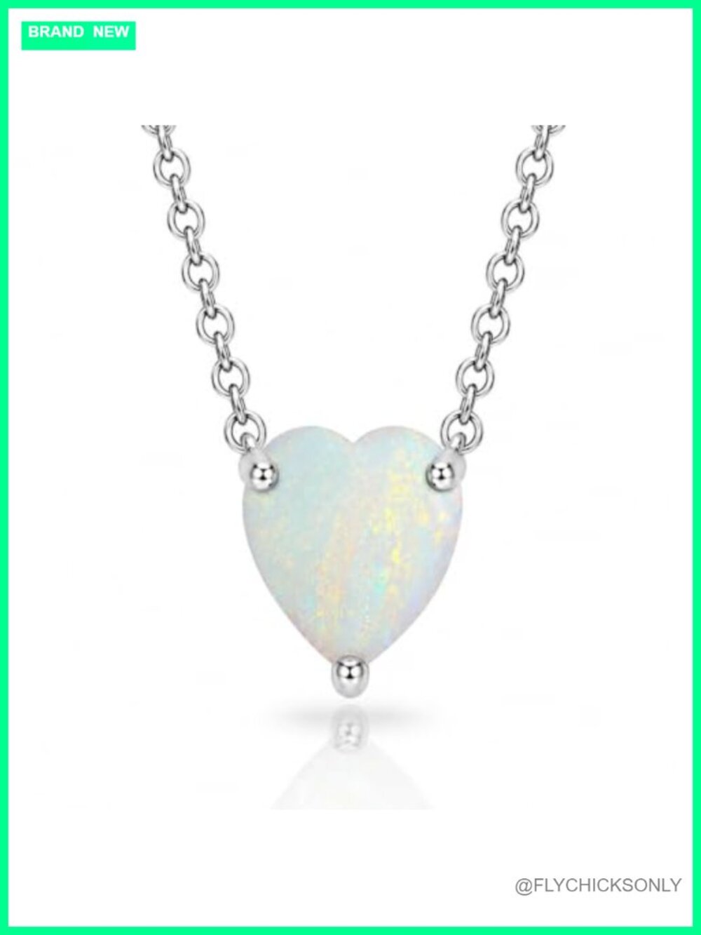 Sterling Silver Opal Heart Choker Necklace Dainty Layered Women's Jewelry